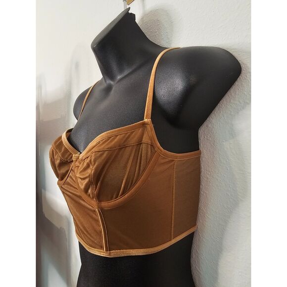 SKIMS Glissenette Cropped Corset Chai Small - Picture 8 of 10